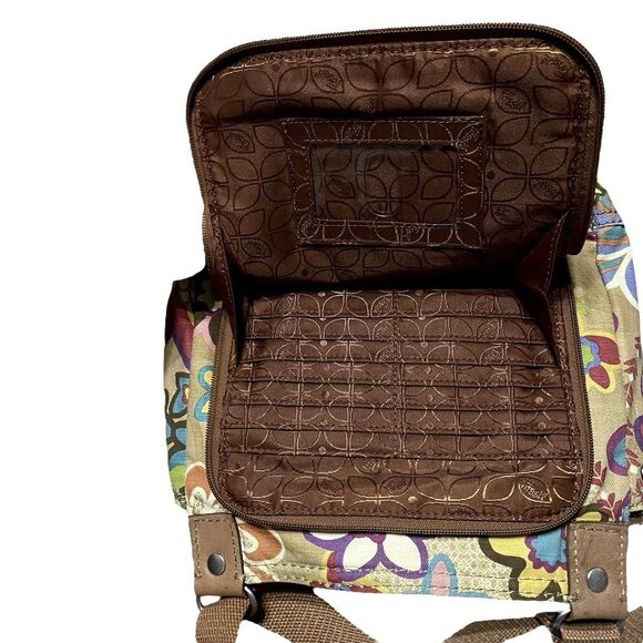 Vintage Fossil Crossbody Shoulder Messenger Canvas Bag Floral Boho Hippie Purse - Picture 6 of 16